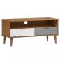 Preview: TV-Schrank MOLDE Braun 106x40x49 cm Massivholz Kiefer