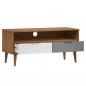 Preview: TV-Schrank MOLDE Braun 106x40x49 cm Massivholz Kiefer