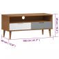 Preview: TV-Schrank MOLDE Braun 106x40x49 cm Massivholz Kiefer