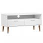 Preview: TV-Schrank MOLDE Weiß 106x40x49 cm Massivholz Kiefer