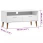 Preview: TV-Schrank MOLDE Weiß 106x40x49 cm Massivholz Kiefer