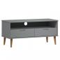 Preview: TV-Schrank MOLDE Grau 106x40x49 cm Massivholz Kiefer