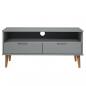 Preview: TV-Schrank MOLDE Grau 106x40x49 cm Massivholz Kiefer