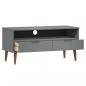 Preview: TV-Schrank MOLDE Grau 106x40x49 cm Massivholz Kiefer