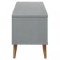 Preview: TV-Schrank MOLDE Grau 106x40x49 cm Massivholz Kiefer