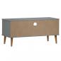 Preview: TV-Schrank MOLDE Grau 106x40x49 cm Massivholz Kiefer