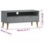 Preview: TV-Schrank MOLDE Grau 106x40x49 cm Massivholz Kiefer