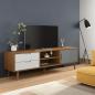 Preview: ARDEBO.de - TV-Schrank MOLDE Braun 158x40x49 cm Massivholz Kiefer