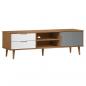 Preview: TV-Schrank MOLDE Braun 158x40x49 cm Massivholz Kiefer