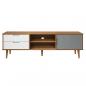 Preview: TV-Schrank MOLDE Braun 158x40x49 cm Massivholz Kiefer