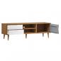 Preview: TV-Schrank MOLDE Braun 158x40x49 cm Massivholz Kiefer