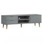 Preview: TV-Schrank MOLDE Grau 158x40x49 cm Massivholz Kiefer