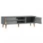 Preview: TV-Schrank MOLDE Grau 158x40x49 cm Massivholz Kiefer