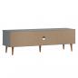 Preview: TV-Schrank MOLDE Grau 158x40x49 cm Massivholz Kiefer