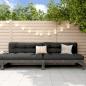 Preview: ARDEBO.de - Garten-Mittelsofas 2 Stk. Grau 120x80 cm Massivholz Kiefer