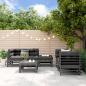 Preview: ARDEBO.de - 6-tlg. Garten-Lounge-Set Grau Massivholz Kiefer