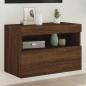 Preview: ARDEBO.de - TV-Wandschrank mit LED-Leuchten Braun Eichen-Optik 60x30x40 cm