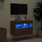 Preview: TV-Wandschrank mit LED-Leuchten Braun Eichen-Optik 60x30x40 cm