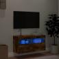 Preview: TV-Wandschrank mit LED-Leuchten Räuchereiche 80x30x40 cm