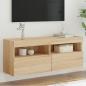 Preview: ARDEBO.de - TV-Wandschrank mit LED-Leuchten Sonoma-Eiche 100x30x40 cm