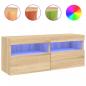 Preview: TV-Wandschrank mit LED-Leuchten Sonoma-Eiche 100x30x40 cm