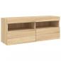 Preview: TV-Wandschrank mit LED-Leuchten Sonoma-Eiche 100x30x40 cm