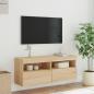 Preview: TV-Wandschrank mit LED-Leuchten Sonoma-Eiche 100x30x40 cm