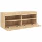 Preview: TV-Wandschrank mit LED-Leuchten Sonoma-Eiche 100x30x40 cm