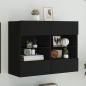 Preview: ARDEBO.de - TV-Wandschrank mit LED-Leuchten Schwarz 78,5x30x60,5 cm