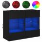 Preview: TV-Wandschrank mit LED-Leuchten Schwarz 78,5x30x60,5 cm