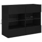 Preview: TV-Wandschrank mit LED-Leuchten Schwarz 78,5x30x60,5 cm