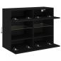 Preview: TV-Wandschrank mit LED-Leuchten Schwarz 78,5x30x60,5 cm