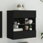 Preview: ARDEBO.de - TV-Wandschrank mit LED-Leuchten Schwarz 58,5x30x60,5 cm