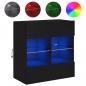 Preview: TV-Wandschrank mit LED-Leuchten Schwarz 58,5x30x60,5 cm