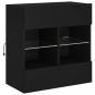 Preview: TV-Wandschrank mit LED-Leuchten Schwarz 58,5x30x60,5 cm