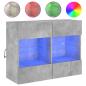 Preview: TV-Wandschrank mit LED-Leuchten Betongrau 78,5x30x60,5 cm