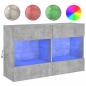 Preview: TV-Wandschrank mit LED-Leuchten Betongrau 98,5x30x60,5 cm