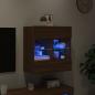 Preview: TV-Wandschrank mit LED-Leuchten Braun Eichen-Optik