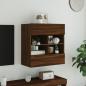 Preview: TV-Wandschrank mit LED-Leuchten Braun Eichen-Optik