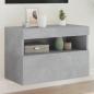 Preview: ARDEBO.de - TV-Wandschrank mit LED-Leuchten Betongrau 60x30x40 cm