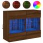 Preview: TV-Wandschrank mit LED-Leuchten Braun Eichen-Optik