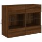 Preview: TV-Wandschrank mit LED-Leuchten Braun Eichen-Optik