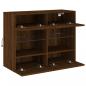 Preview: TV-Wandschrank mit LED-Leuchten Braun Eichen-Optik