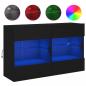 Preview: TV-Wandschrank mit LED-Leuchten Schwarz 98,5x30x60,5 cm