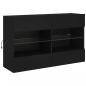 Preview: TV-Wandschrank mit LED-Leuchten Schwarz 98,5x30x60,5 cm