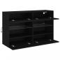 Preview: TV-Wandschrank mit LED-Leuchten Schwarz 98,5x30x60,5 cm