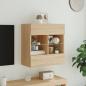 Preview: TV-Wandschrank mit LED-Leuchten Sonoma-Eiche 58,5x30x60,5 cm