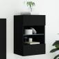 Preview: ARDEBO.de - TV-Wandschrank mit LED-Leuchten Schwarz 40x30x60,5 cm