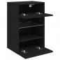 Preview: TV-Wandschrank mit LED-Leuchten Schwarz 40x30x60,5 cm