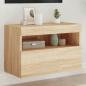 Preview: ARDEBO.de - TV-Wandschrank mit LED-Leuchten Sonoma-Eiche 60x30x40 cm